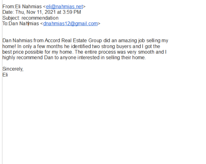 Testimonial Letter 2 - Dan Nahmias - 111121